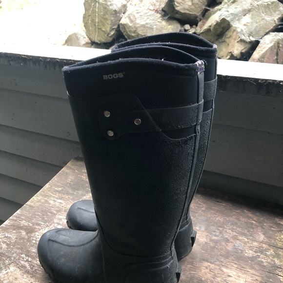 Bogs Neo-Tech Tall Black Boots Waterproof Kettering Rain -15 degree Boots Sz W9 - Picture 3 of 11